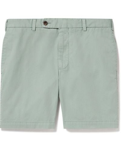 Sid Mashburn Straight-leg Garment-dyed Cotton-twill Shorts - Green