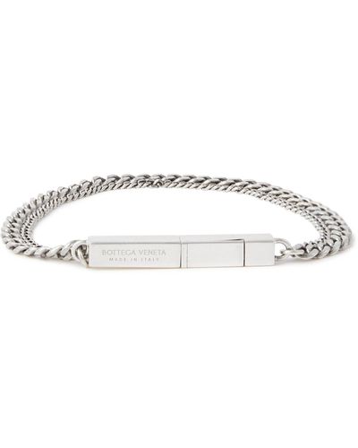 Bottega Veneta Sterling Silver Chain Bracelet - White