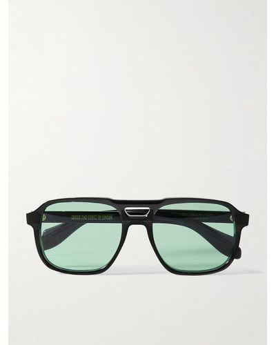 Cutler and Gross Aviator-style Acetate Sunglasses - Green