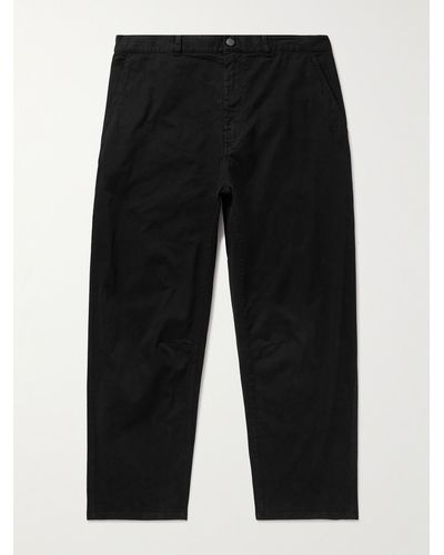 Nili Lotan Carpenter Straight-leg Cotton-blend Twill Trousers - Black