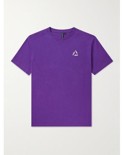 Klättermusen Runa Scrambling Logo-print Cotton-jersey T-shirt - Purple
