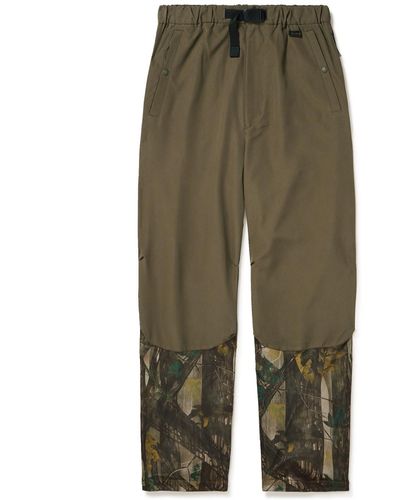 Snow Peak Printed Insect Shield Shell And Mesh Track Pants - Green