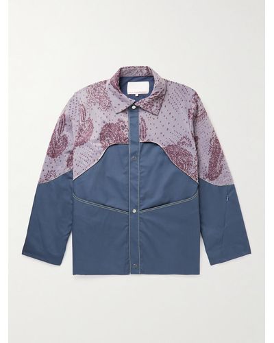 Paria Farzaneh Space Rodeo Printed Shell-panelled Twill Overshirt - Blue