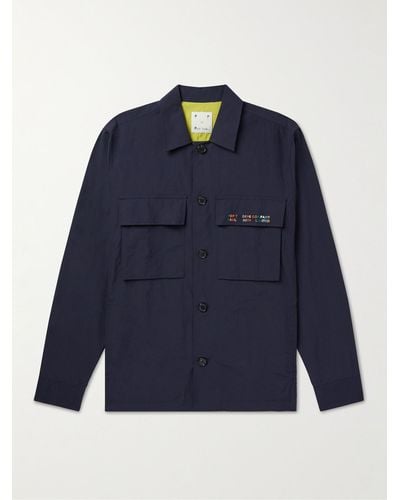 Pop Trading Co. Paul Smith Embroidered Shell Overshirt - Blue