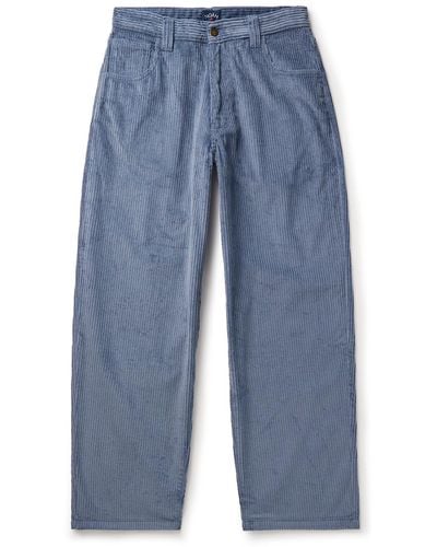 Noah Straight-leg Cotton-corduroy Pants - Blue