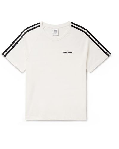 adidas Originals Wales Bonner Webbing-trimmed Organic Cotton-jersey T-shirt - White