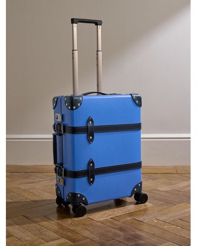 Globe-Trotter Centenary Leather-trimmed Carry-on Suitcase - Blue