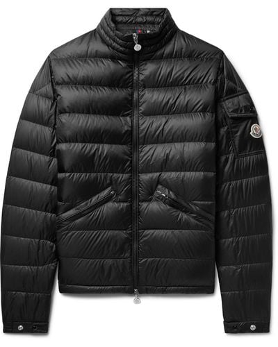 Moncler Agay Slim-fit Logo-appliquéd Quilted Nylon Down Jacket - Black