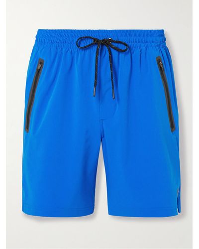 Outerknown Outbound Straight-leg Stretch Recycled-shell Drawstring Shorts - Blue
