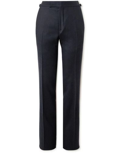 Tom Ford Straight-leg Wool-blend Suit Pants - Blue