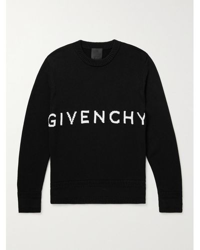 Givenchy 4G Pullover aus Baumwolle mit Intarsienlogomotiv - Schwarz
