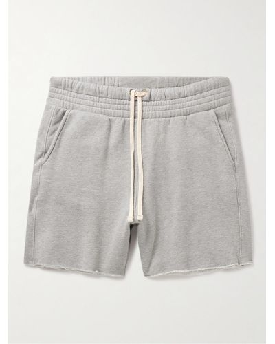 Les Tien Straight-leg Garment-dyed Cotton-jersey Drawstring Shorts - Grey