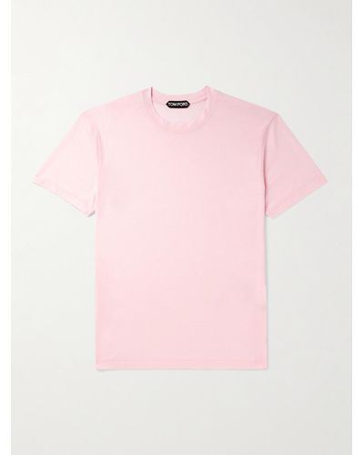 Tom Ford T-shirt slim-fit in jersey di misto lyocell e cotone - Rosa