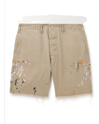 GALLERY DEPT. Ricky Straight-leg Distressed Cotton-twill Shorts - Natural