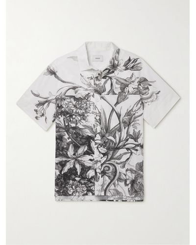 Erdem Convertible-collar Printed Cotton-poplin Shirt - White