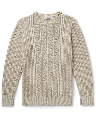 Inis Meáin Aran Cable-knit Linen Sweater - White