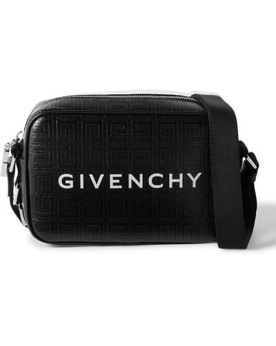 Givenchy Voyou Xl Crackled leather Messenger Bag in Black for Men