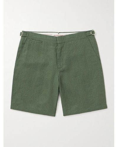 Orlebar Brown Norwich gerade geschnittene Shorts aus Leinen - Grün