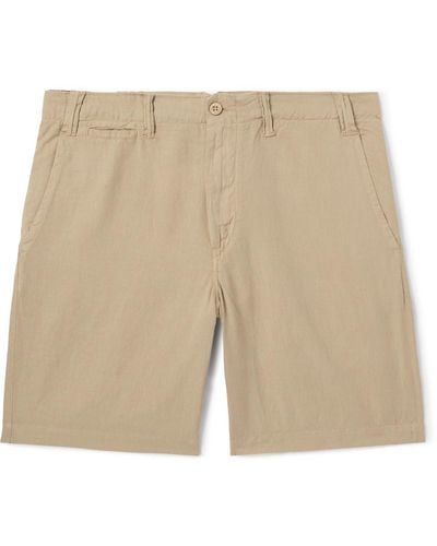 Polo Ralph Lauren Straight-leg Linen And Cotton-blend Shorts - Natural