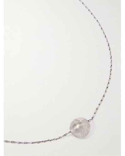 Saint Laurent Oxidised Silver-tone Pendant Necklace - Natural