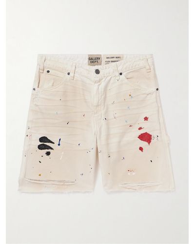 GALLERY DEPT. Flea Carpenter gerade geschnittene Jeansshorts mit Farbspritzern in Distressed-Optik - Natur