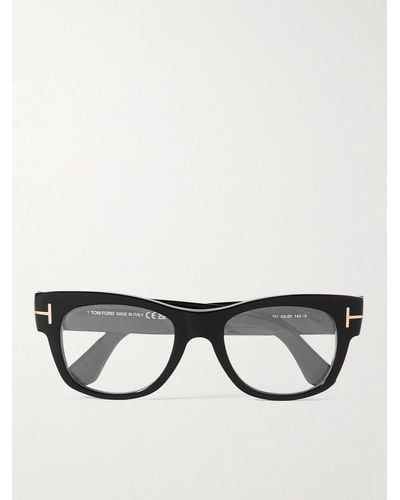 Tom Ford Brille mit D-Rahmen aus Azetat und Blaulichtfilter - Schwarz