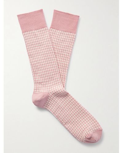 MR P. Jacquard-knit Stretch Cotton-blend Socks - Pink