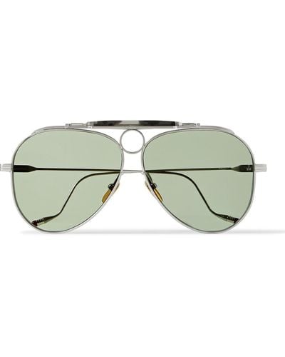 Jacques Marie Mage The Gonzo Foundation Duke Aviator-style Tortoiseshell Acetate And Silver-tone Sunglasses - Green