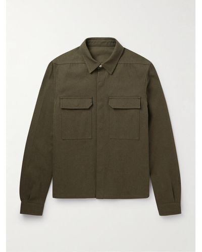 Rick Owens Overshirt in twill di cotone - Verde