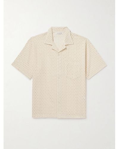 Frankie Shop Landon Hemd aus Baumwolle mit Lochstickerei und Reverskragen - Natur
