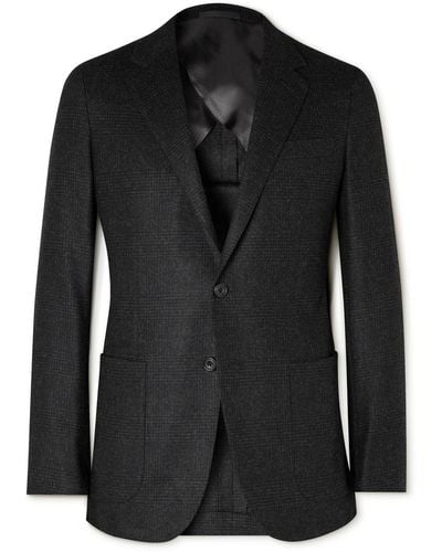 Kingsman Checked Wool And Cashmere-blend Blazer - Black
