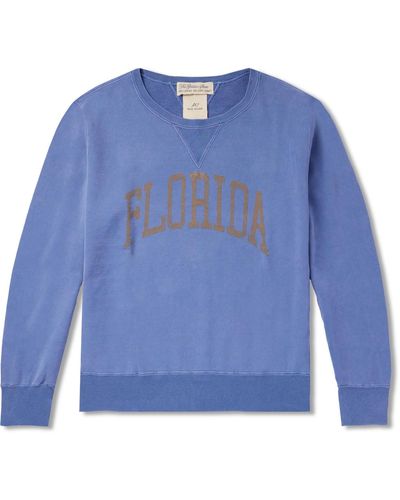 Remi Relief Florida Printed Cotton-jersey Sweatshirt - Blue
