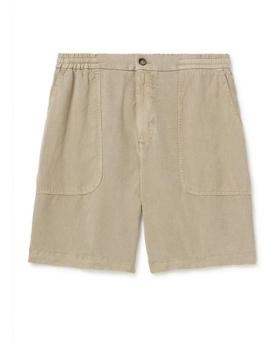 Altea Straight-leg Lyocell And Linen-blend Twill Bermuda Shorts - Natural