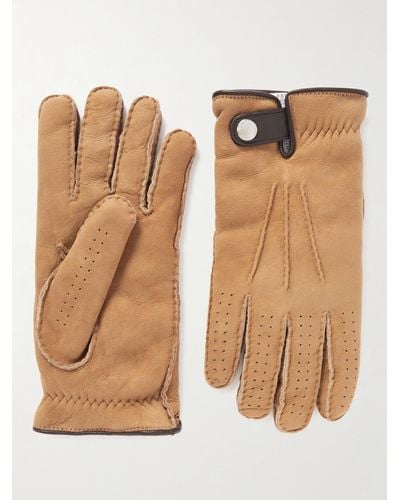 Brunello Cucinelli Leather Gloves - Brown