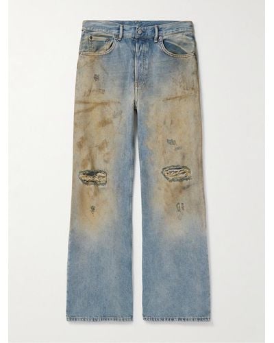 Acne Studios Wide-leg Distressed Jeans - Blue