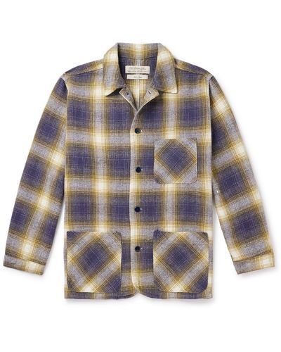 Remi Relief Jazz Nep Checked Cotton-blend Flannel Shirt - Blue