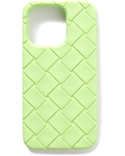 Bottega Veneta Intrecciato Rubber Iphone 14 Pro Case - Green