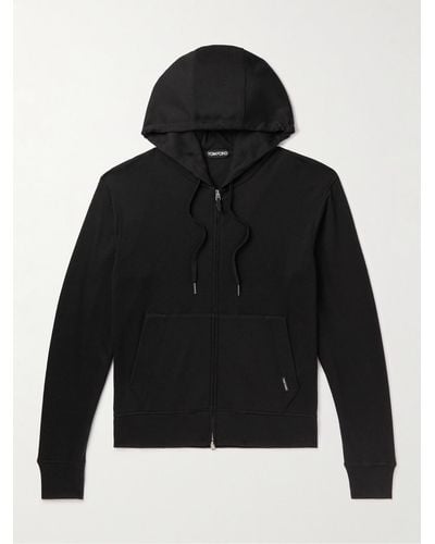 Tom Ford Cashmere Zip-up Hoodie - Black