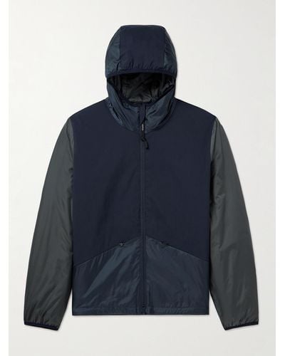 Aspesi Tang Hooded Padded Ripstop And Shell Jacket - Blue