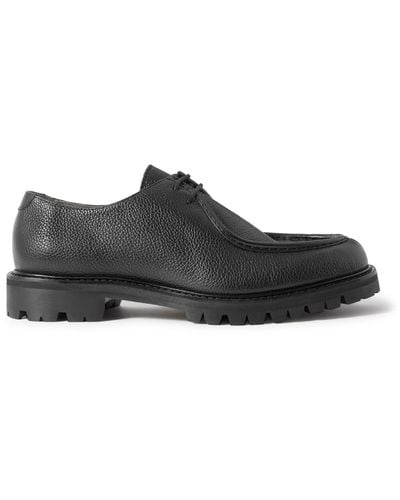 MR P. Jacques Pebble-grain Leather Derby Shoes - Black