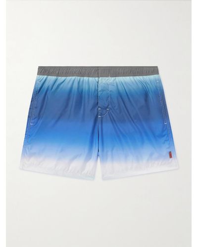 Missoni Straight-leg Mid-length Printed Swim Shorts - Blue