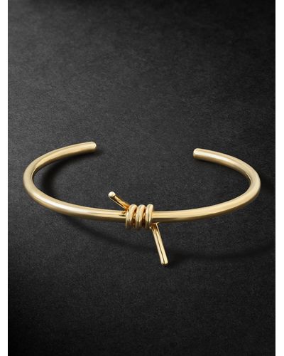 Established Bracciale rigido in oro 14 carati Barbed Wire - Nero