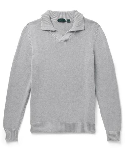 Incotex Zanone Slim-fit Cotton Polo Shirt - Gray