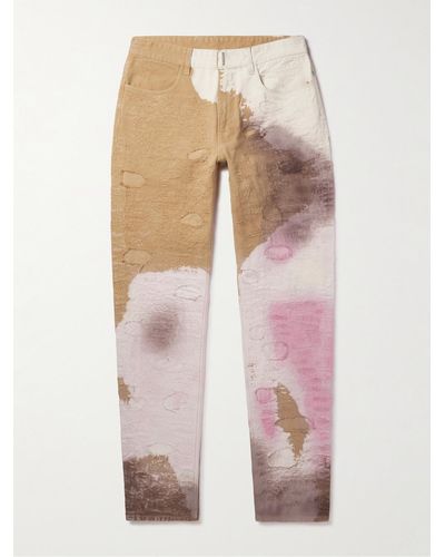 Givenchy Slim-fit Tapered Distressed Tie-dyed Jeans - Multicolour