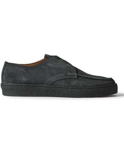 MR P. Larry Regenerated Suede By Evolo® Derby Shoes - Black