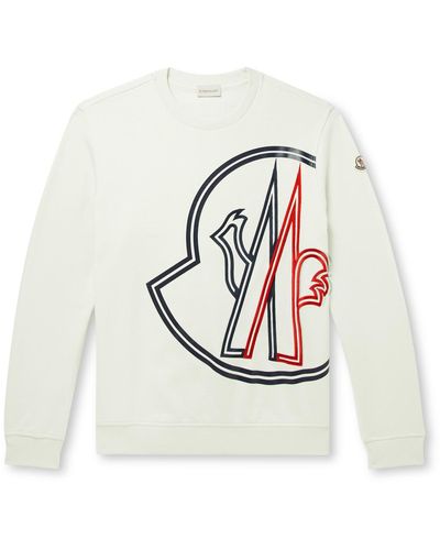 Moncler Logo-embroidered Printed Cotton-jersey Sweatshirt - Multicolor