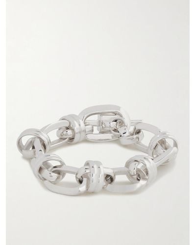 Saint Laurent Deco Silver-tone Bracelet - White