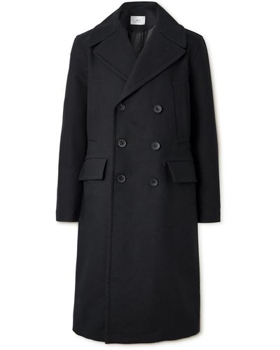 MR P. Great Double-breasted Woven Coat - Black