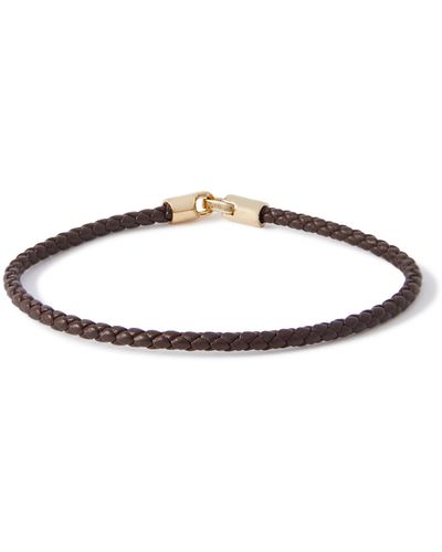 Miansai Cruz Gold-tone And Leather Bracelet - White