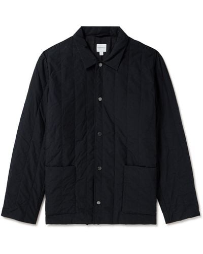 Sunspel Quilted Cotton-twill Field Jacket - Blue